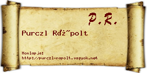 Purczl Rápolt névjegykártya